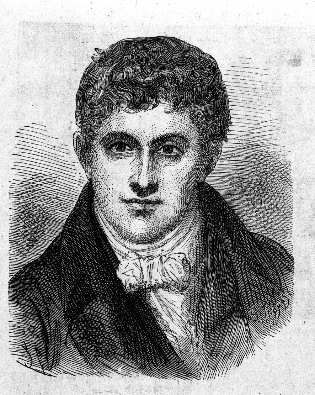 Ritratto di Sir Humphry Davy (1778 - 1829), chimico e fisico britannico - in "Album della Scienza; illustri scienziati; Grandi Scoperte" 1896. da French School