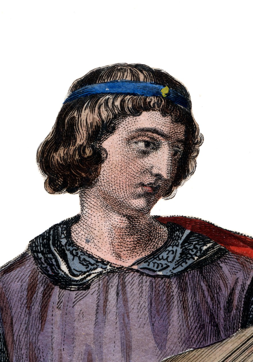 Ritratto di Tebaldo I (1201-1253), Conte di Champagne (come Tebaldo IV) dalla nascita e Re di Navarra dal 1234 da French School