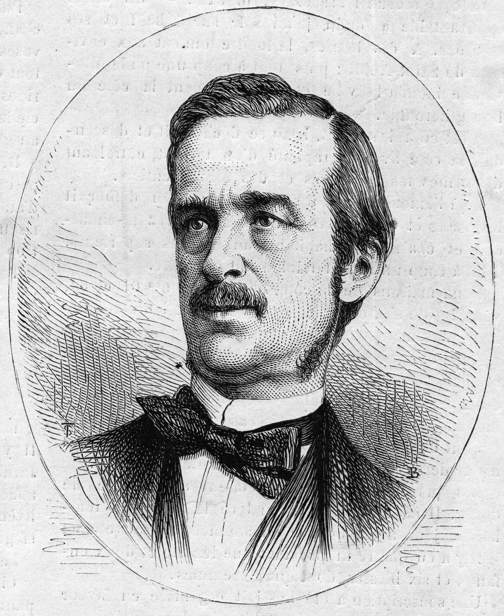 Ritratto di Urbano Ratazzi (1808-1873), politico italiano. Incisione in "Le Monde Illustré" n.844 del 13 giugno 1873 da French School