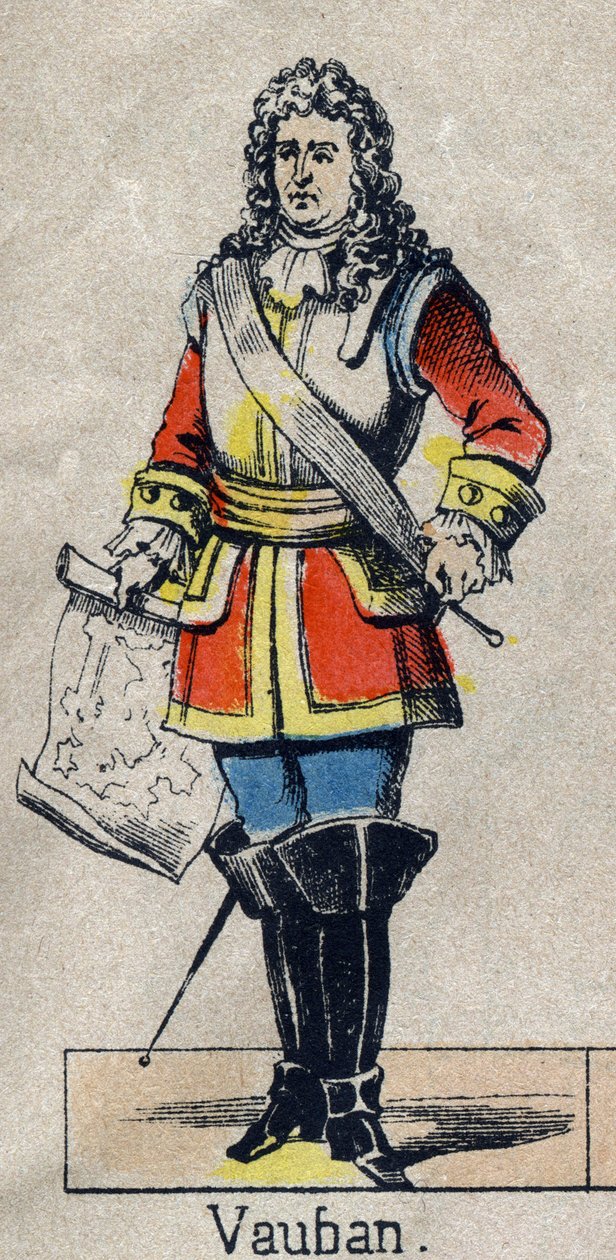 Ritratto di Vauban Sébastien le Prestre (1633-1707), maresciallo di Francia. Immagine di Epinal della fine del XIX secolo. Collezione privata da French School