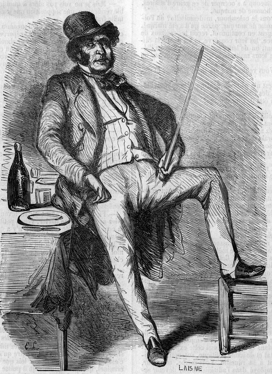 Ritratto di Vautrin, personaggio del romanzo "Il padre Goriot". Incisione metà XIX secolo. Illustrazione per "Il padre Goriot" di Honoré de Balzac (1799-1850) da French School