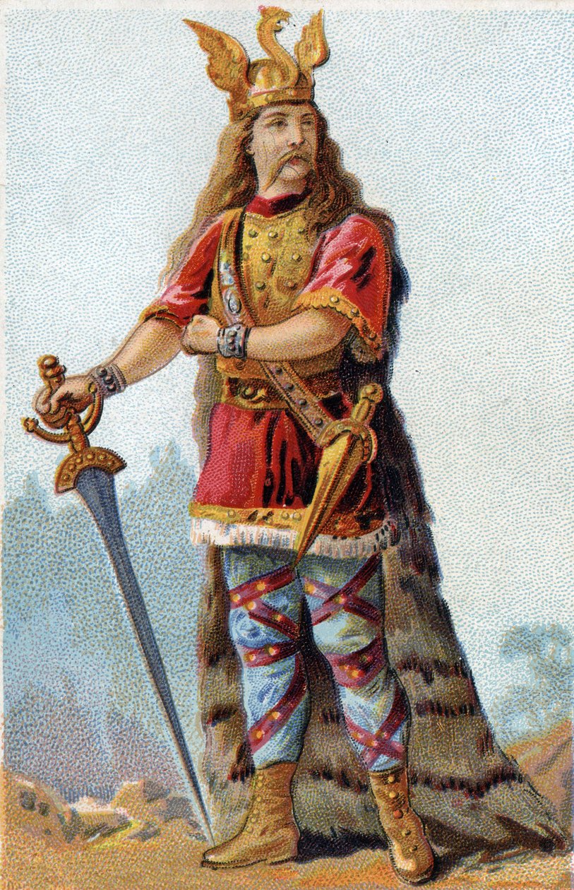 Ritratto di Vercingetorige (72-46 a.C.), Re dei Galli. Cromolitografia intorno al 1890 da French School