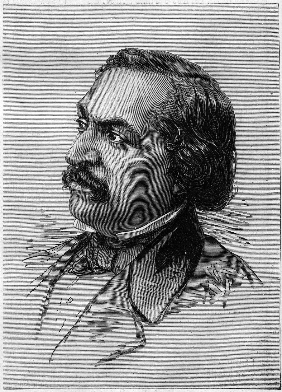 Ritratto di Victor Séjour (1816-1874), autore drammatico francofono americano. Incisione in "Le Monde Illustré" n.912 del 3 ottobre da French School