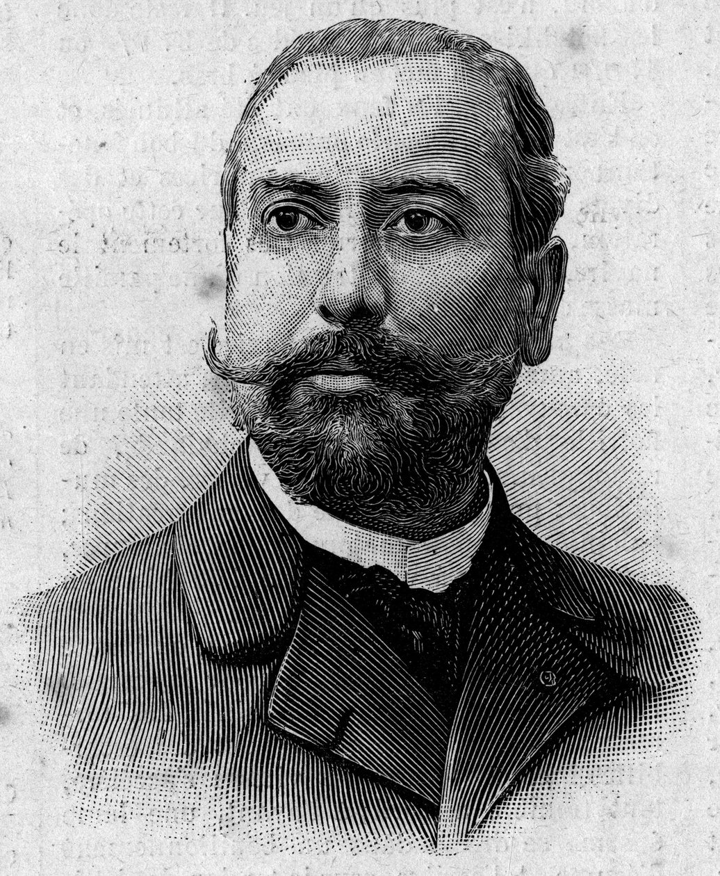 Ritratto di Victor Theophile Liotard (1858-1916), farmacista francese ed esploratore coloniale. Incisione in "Journal des Voyages" del 29 gennaio da French School