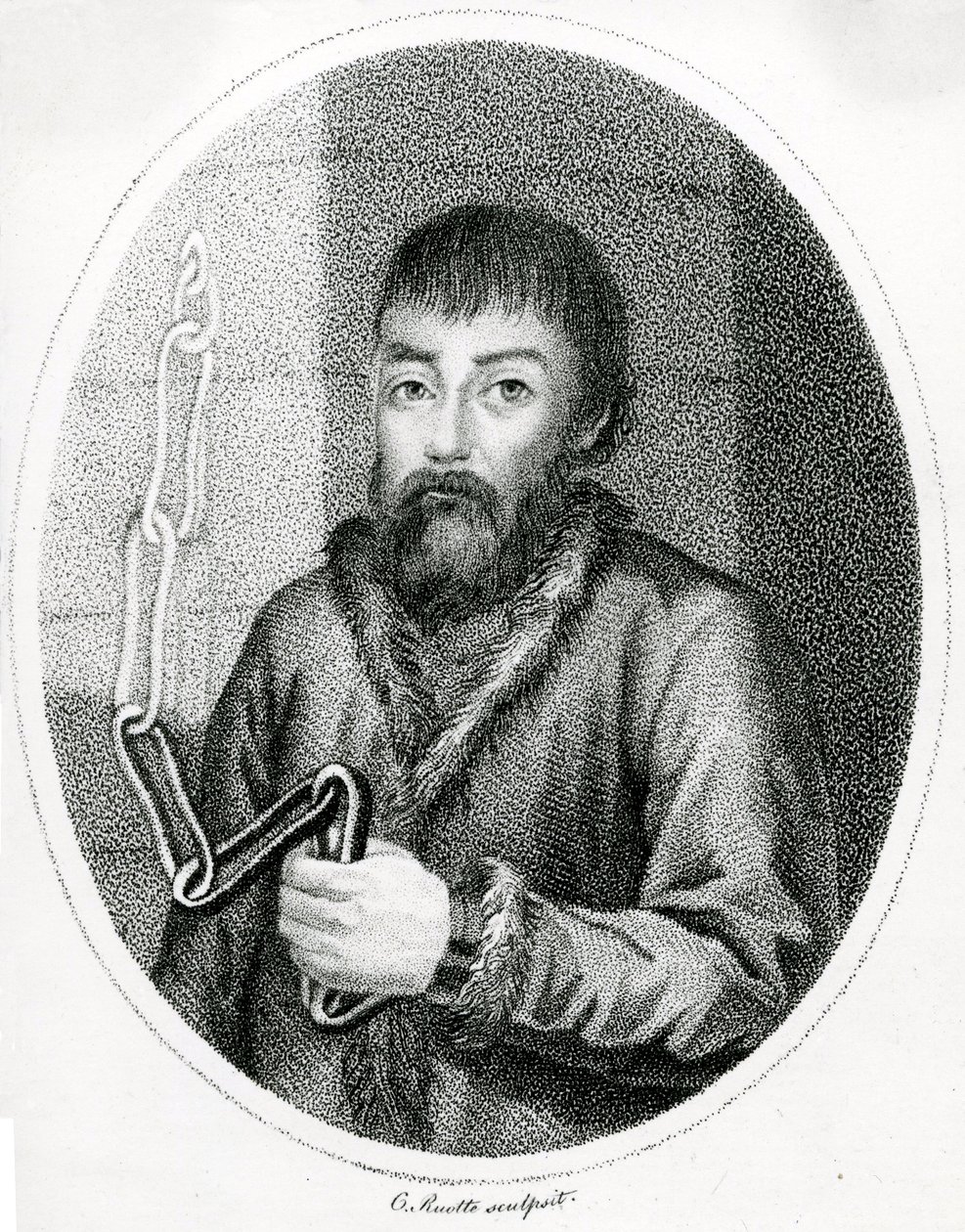 Ritratto di Yemelyan Pugachev, XVIII secolo da French School