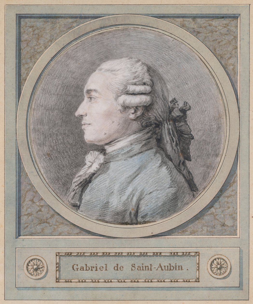 Ritratto di uomo, detto dello scultore Clodion (1738-1814), fine del XVIII secolo (gessi neri, rossi e blu) da French School