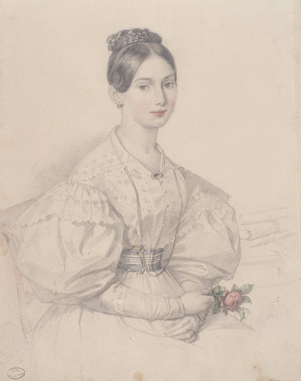 Ritratto di una giovane donna da French School