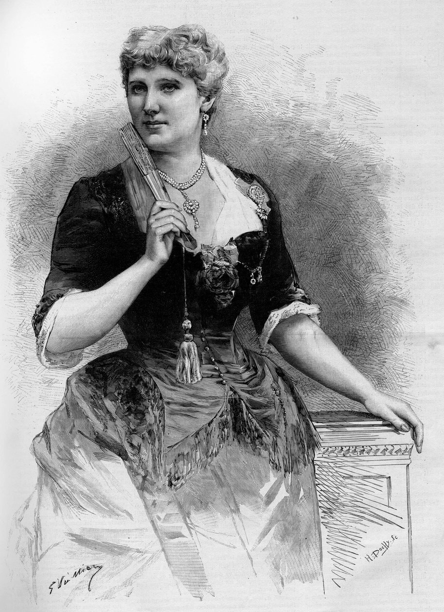 Ritratto del soprano svedese Christine Nilsson (1843-1921), in Le Monde Illustré 1887 da French School
