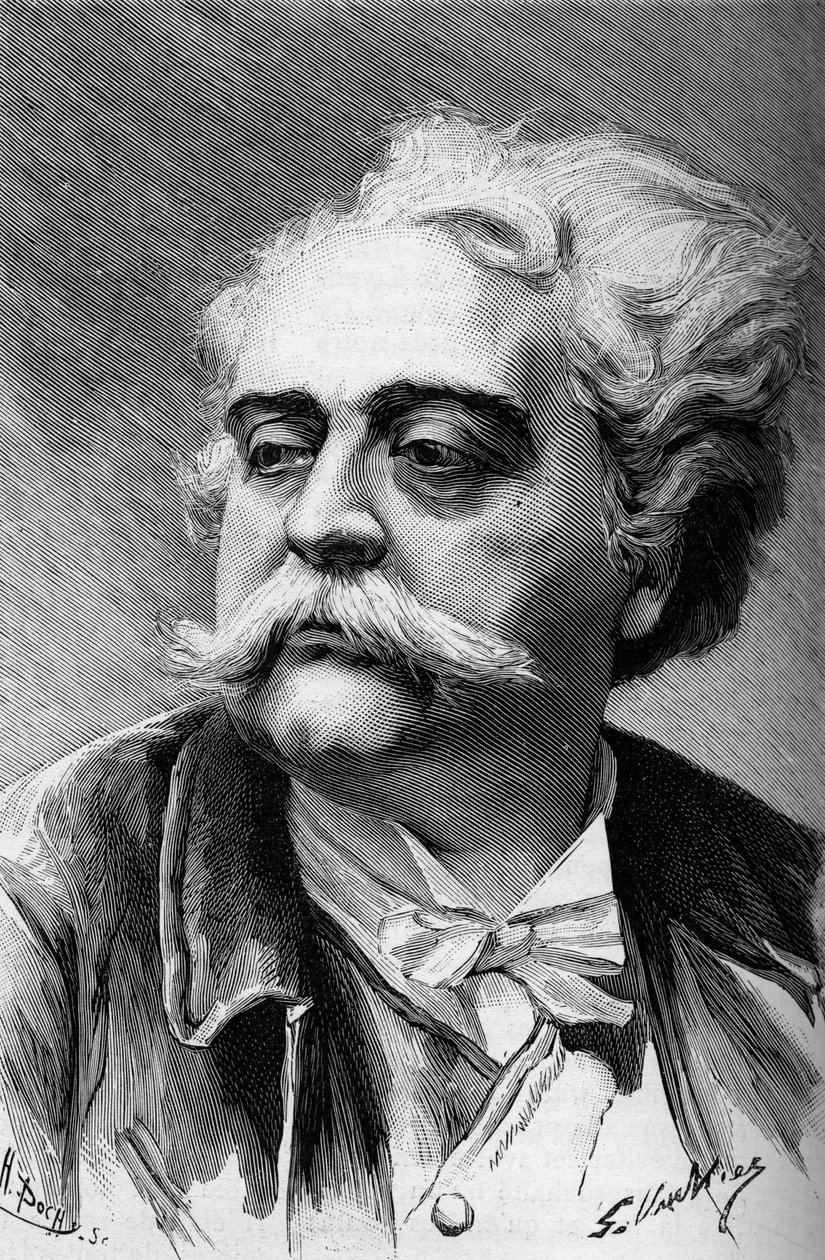 Ritratto del pittore e scultore Albert Ernest Carrier Belleuse (1824-1887), in "Le Monde Illustré" 1887 da French School