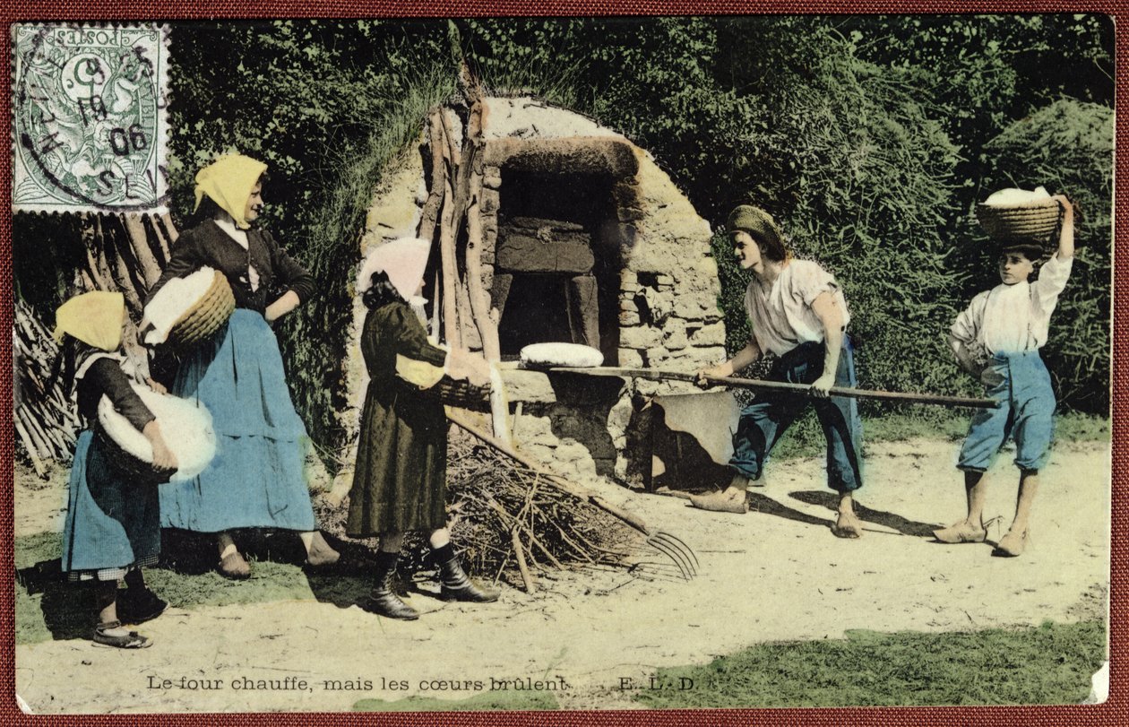 Cartolina raffigurante un forno comune, 1906 da French School