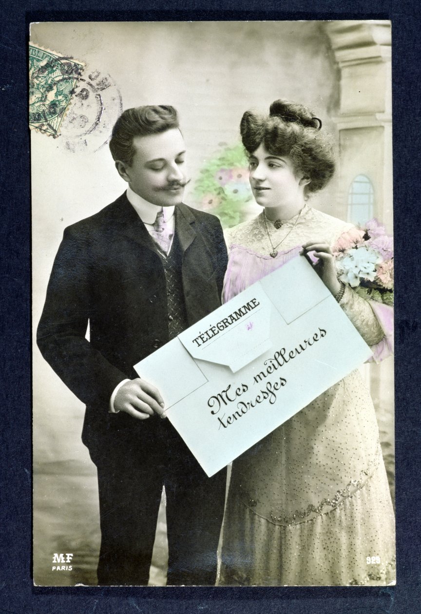 Telegramma cartolina inviato nel 1907 da French School