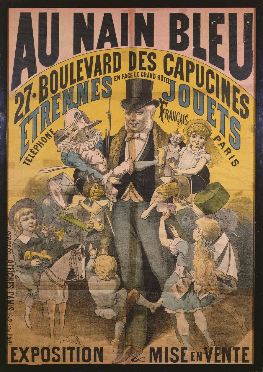 Poster pubblicitario Au Nain Bleu, c.1890 da French School