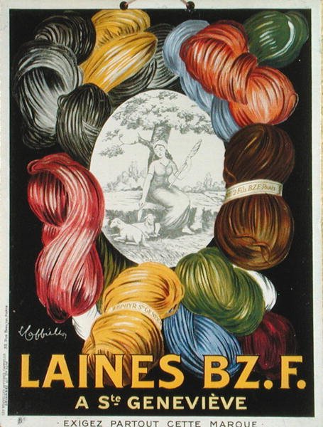 Poster pubblicitario del marchio di lana 