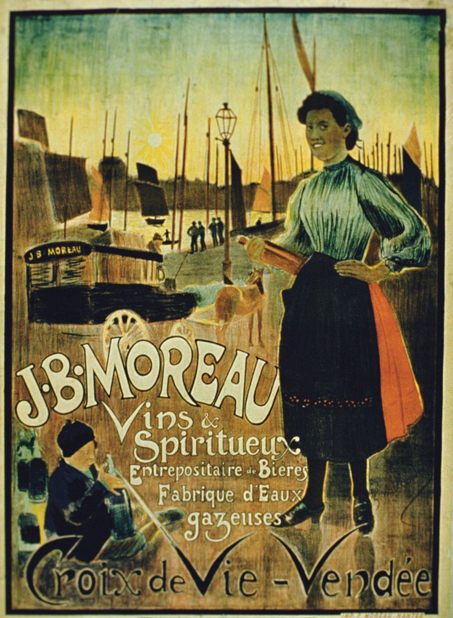 Poster pubblicitario per Croix de Vie, prodotto da J.B. Moreau, Vandea da French School