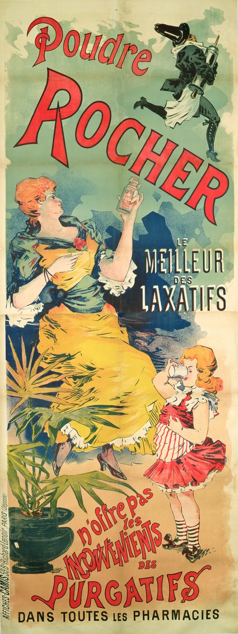 Poster pubblicitario della polvere Rocher, Il miglior lassativo, c.1900 da French School