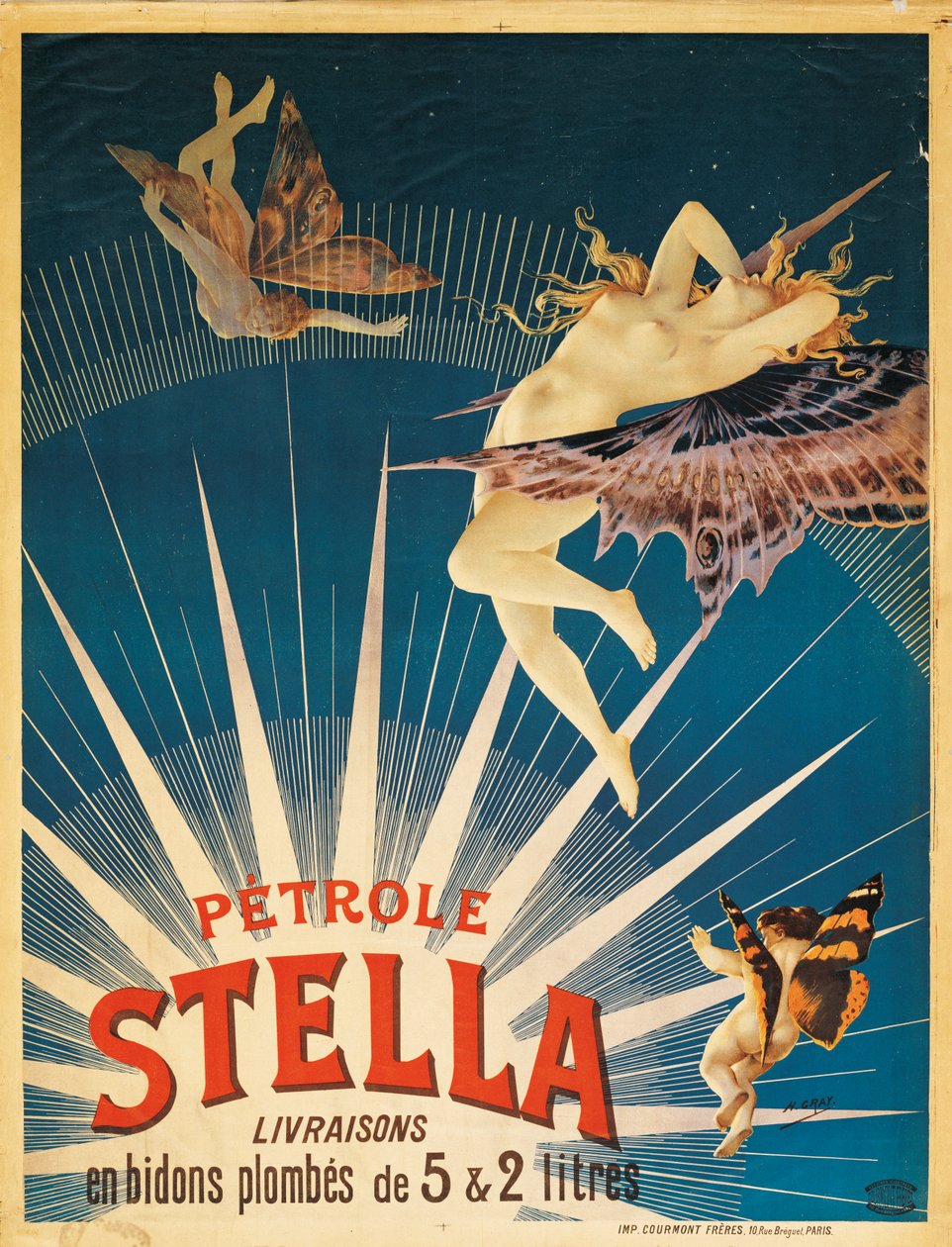 Poster pubblicitario per Stella petrol, 1897 da French School