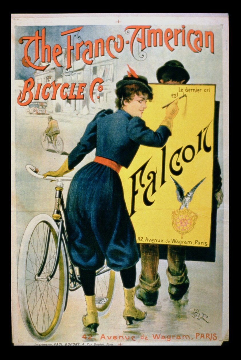 Poster pubblicitario per The Franco-American Bicycle Co., Parigi da French School