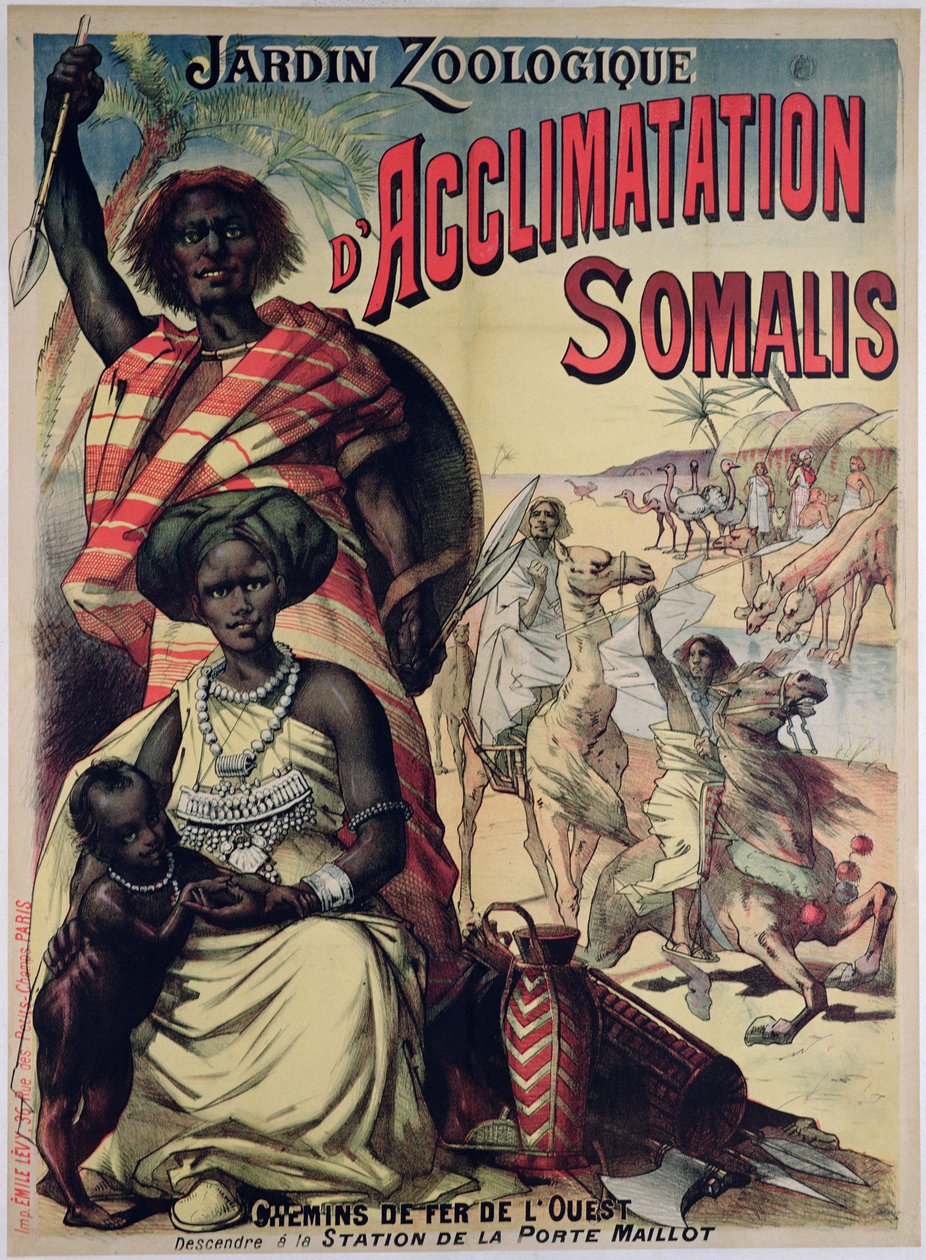 Poster pubblicitario per il parco somalo al Jardin Zoologique, Parigi da French School