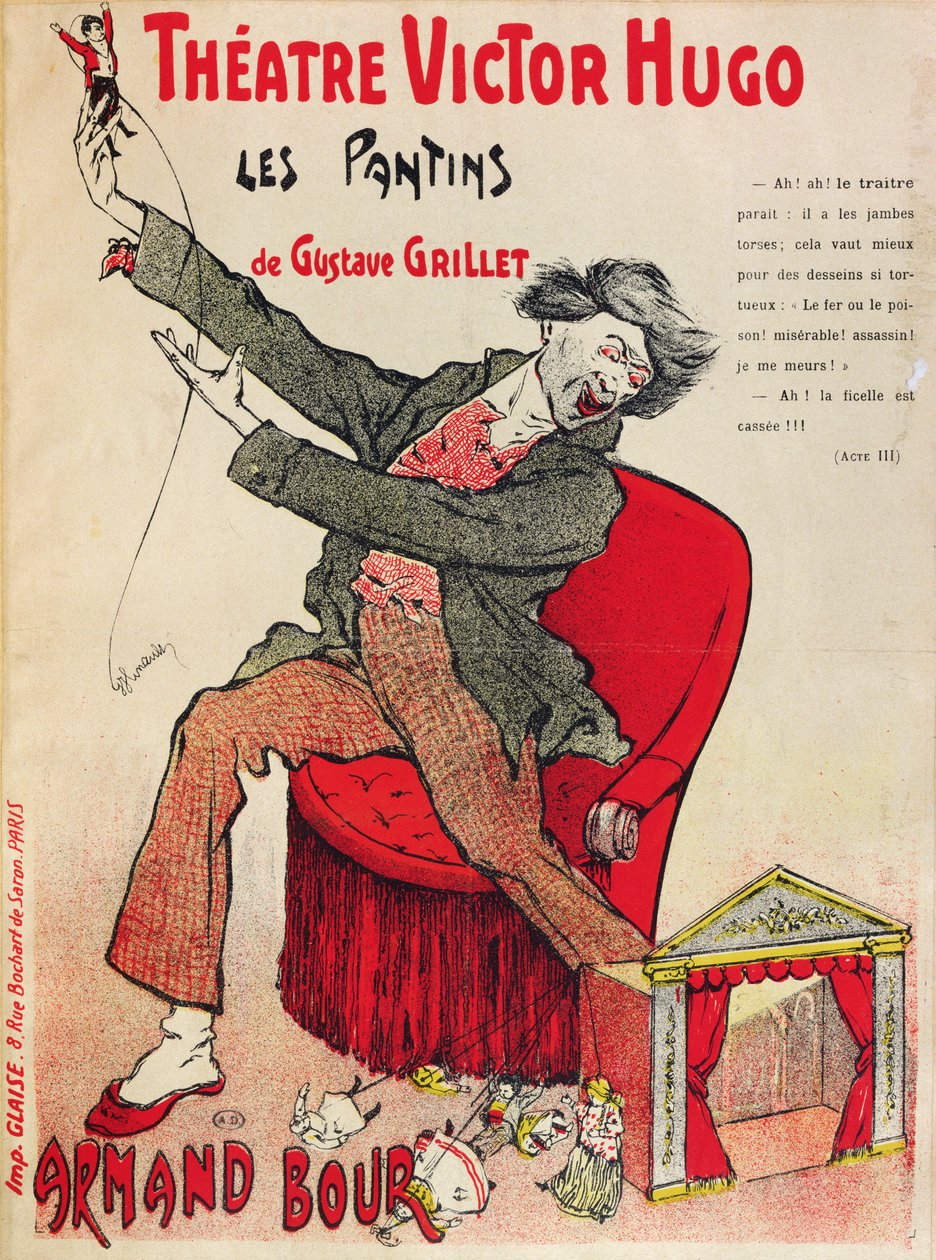Manifesto per Les Pantins di Gustave Grillet al Théâtre Victor Hugo, fine XIX secolo da French School