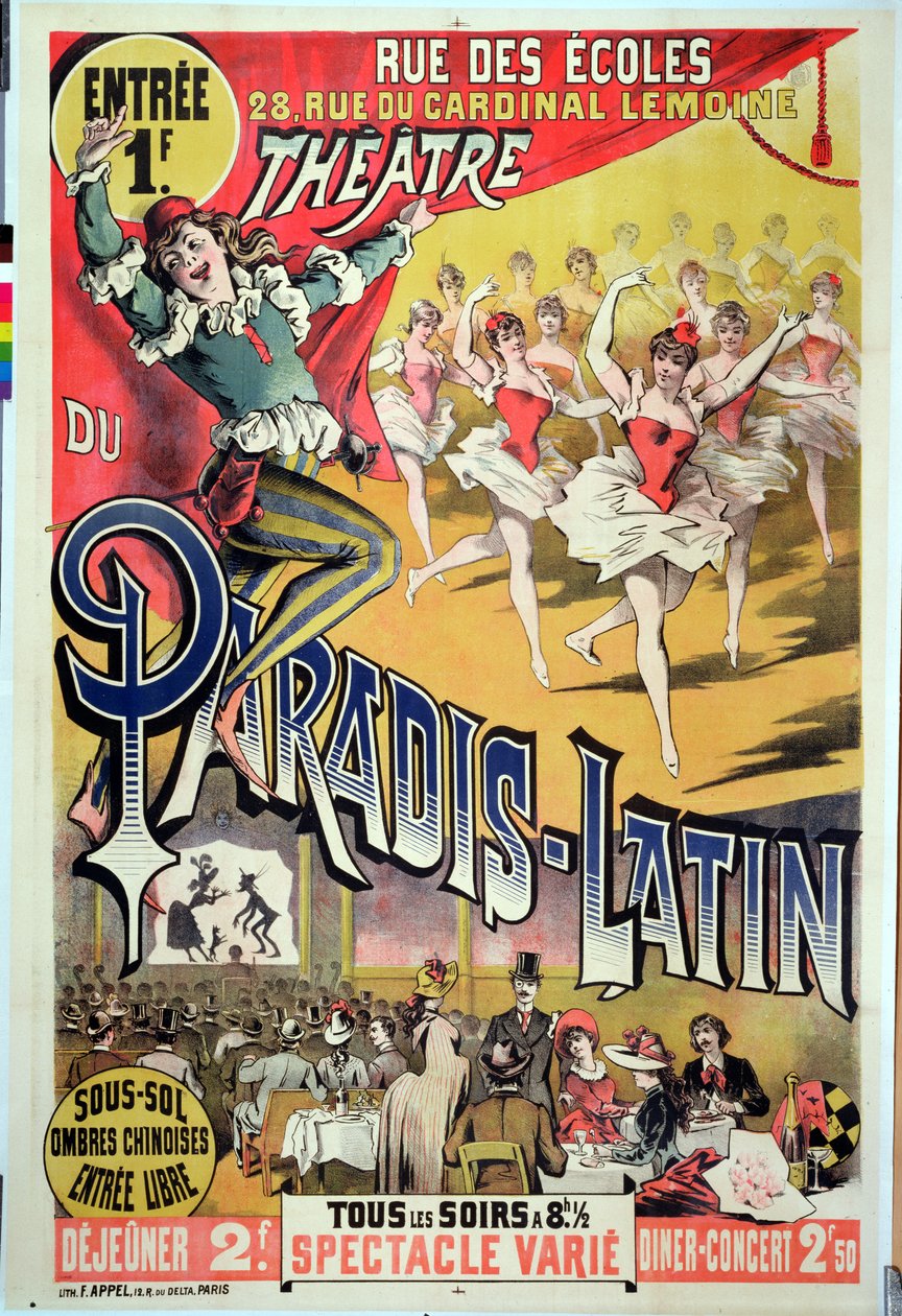 Poster per il Théâtre du Paradis Latin, c.1880-90 da French School