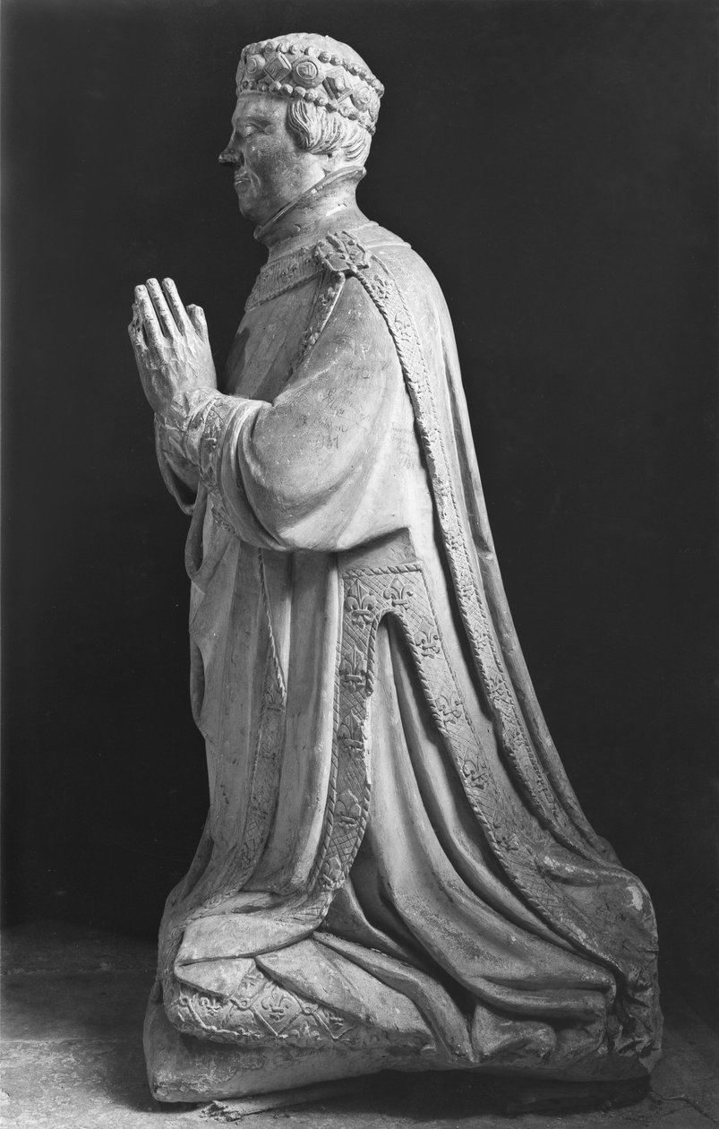 Figura inginocchiata in preghiera di Duc Jean de Berry (1340-1416) Conte di Poitiers, 15°-18° secolo da French School