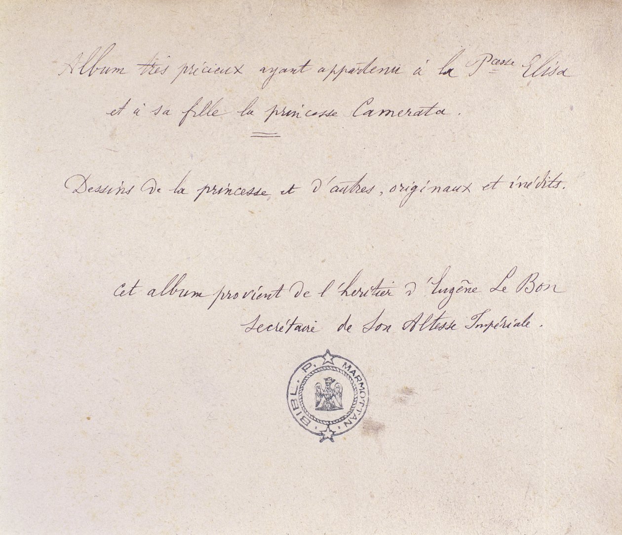 Album prezioso appartenuto alla Principessa Elisa e sua figlia Camerata da French School