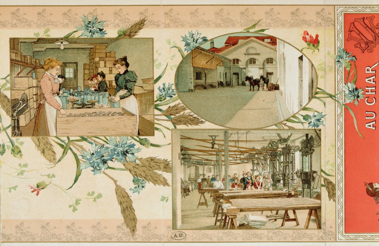 Preparazione della pasta in una fabbrica, c.1900 da French School
