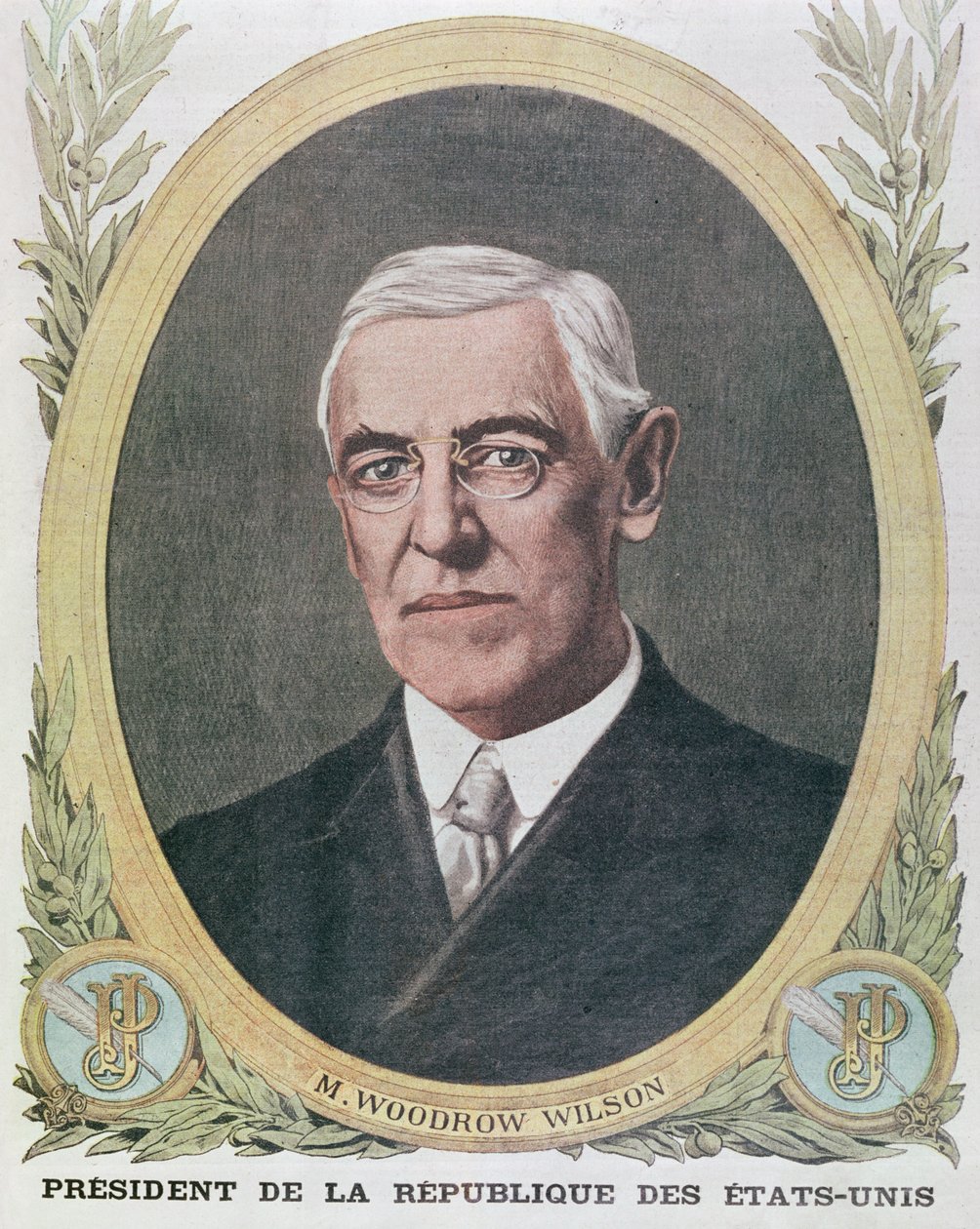 Presidente Woodrow Wilson, illustrazione da Le Petit Journal 1917 da French School