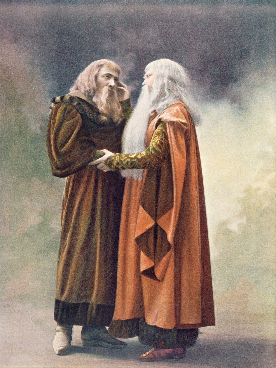 Il principe Golaud e suo nonno, re Arkel, in Pelleas e Melisande di Debussy, da una fotografia della prima produzione nell