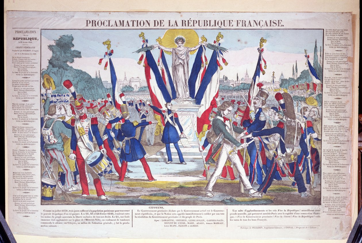 Proclamazione della Repubblica Francese, 25 febbraio 1848 da French School