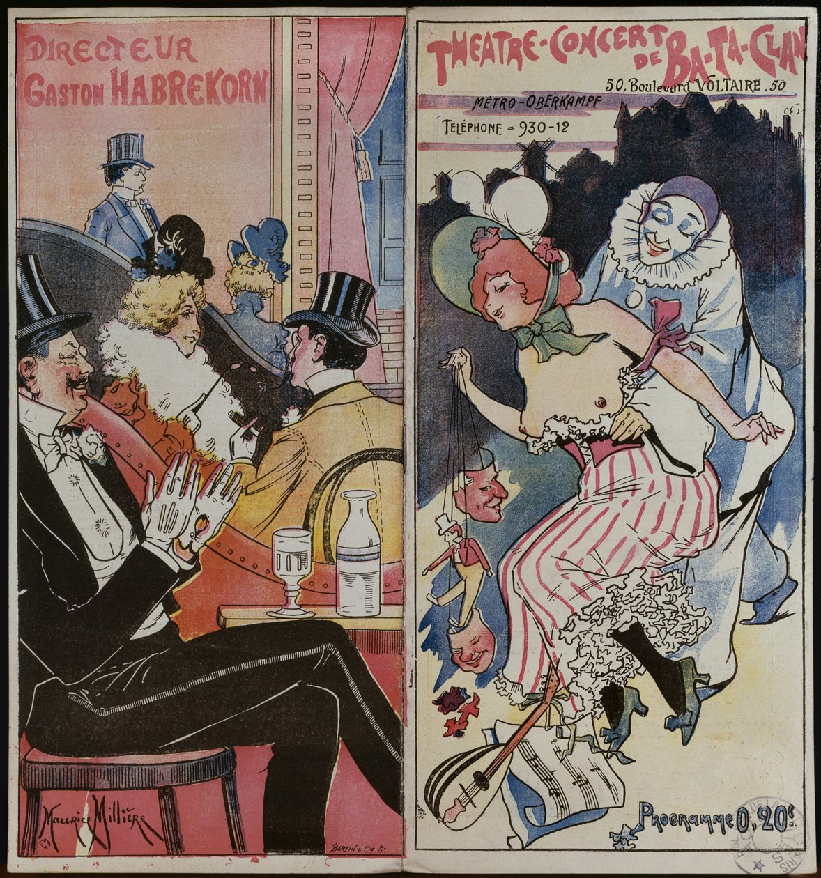 Programma per il concerto del caffè Ba-Ta-Clan, c.1905 da French School