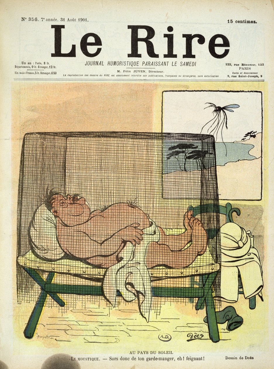Protezione dalle zanzare nelle colonie, da Le Rire, 31 agosto 1901 da French School