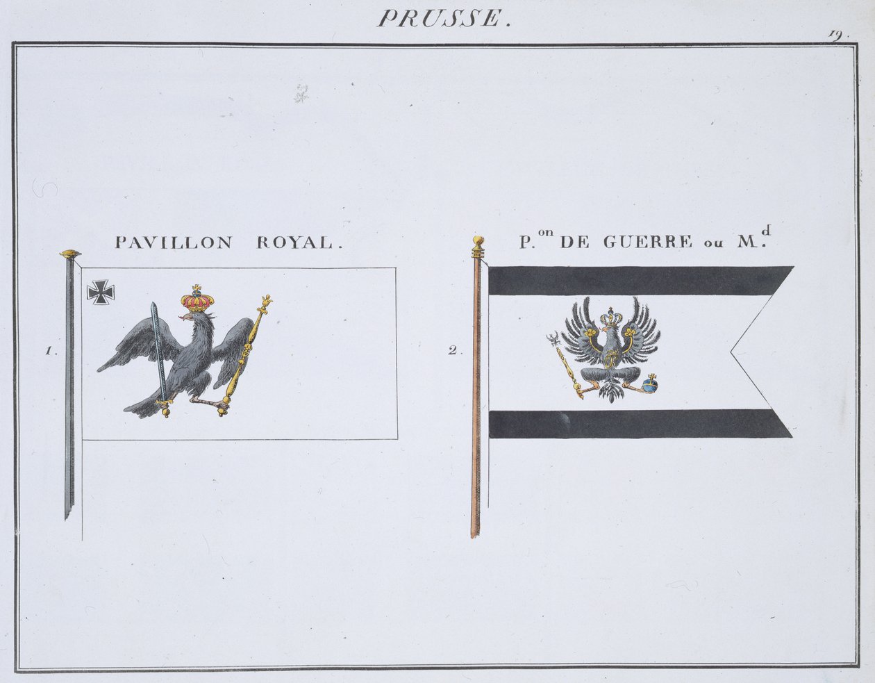 Bandiere prussiane, da un libro francese delle bandiere, c.1819 da French School