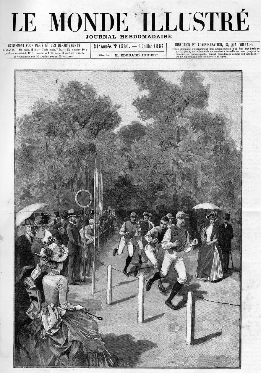 Corsa del Racing Club al Bois de Boulogne nel 1887. da French School