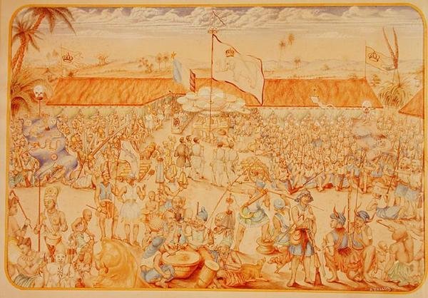 Ricevimento dato dal Re del Dahomey per gli inviati francesi da French School