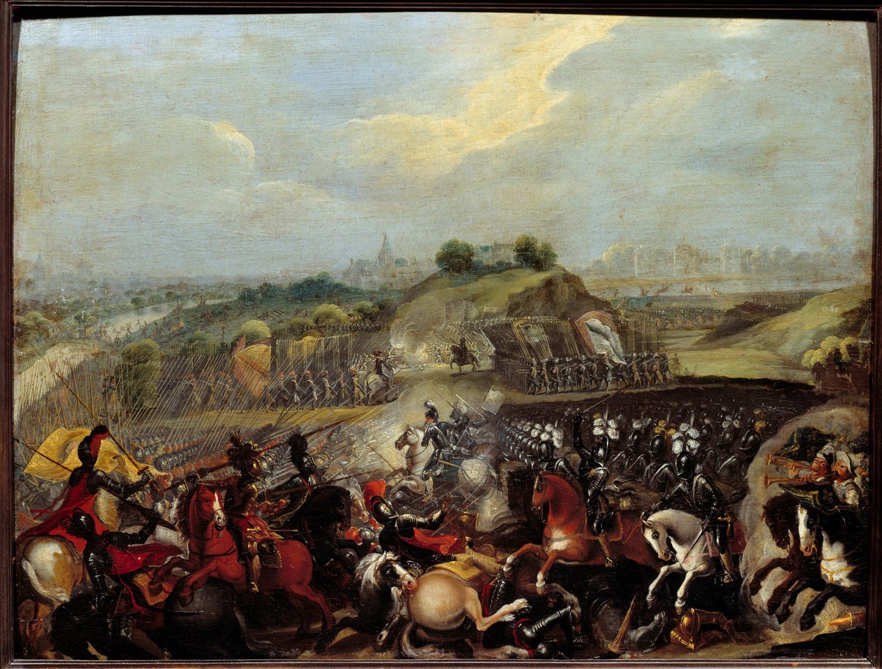 Guerre di religione: Enrico IV alla battaglia di Ivry il 14 marzo 1590 da French School