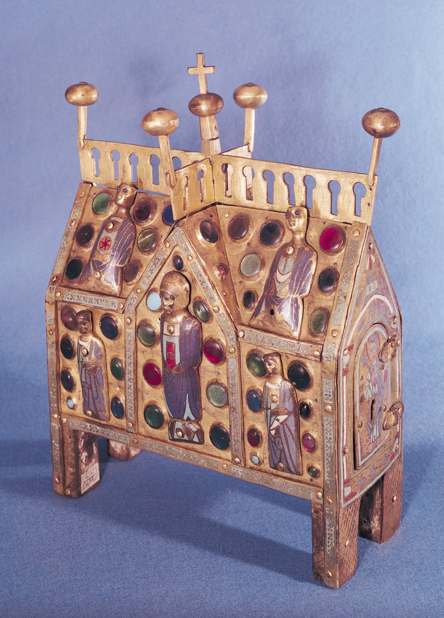 Cassa reliquiario a forma di casa, Limousin da French School