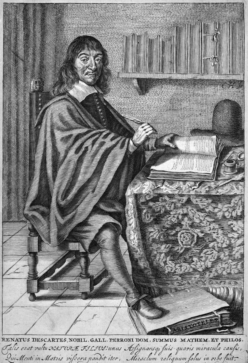 René Descartes (incisione) da French School
