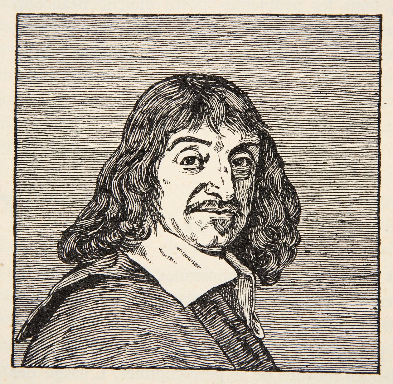 René Descartes, copia di Boris Mestchersky, illustrazione da Histoire de la Nation Francaise, Sciences, Volumi I & II, di Gabriel Hanotaux, 1924 da French School