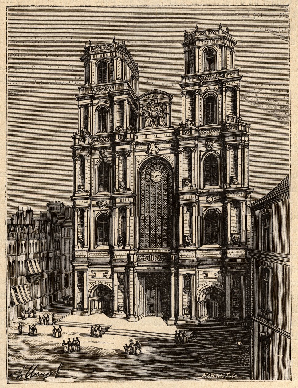 Rennes - La Cattedrale di San Pietro - incisione in 