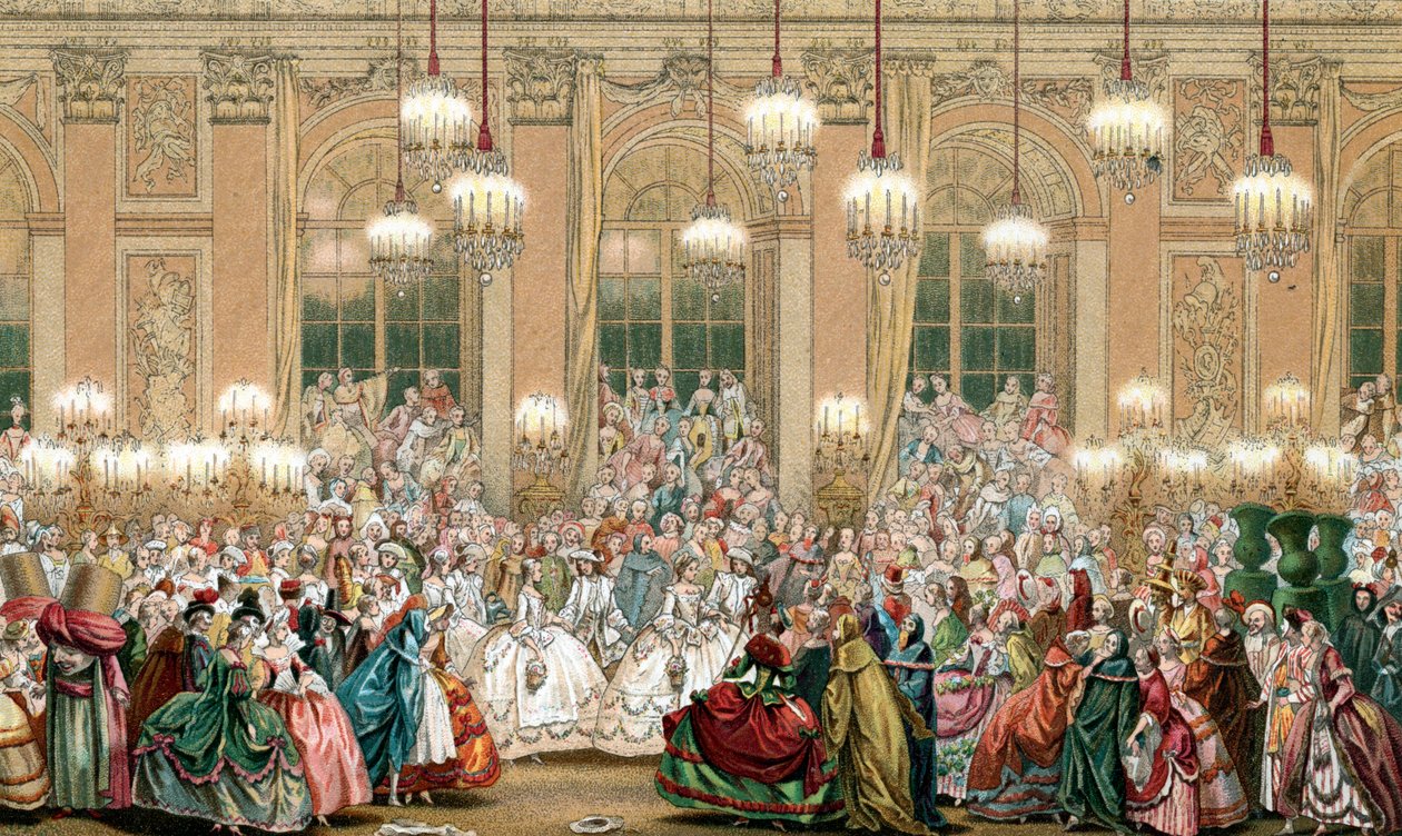 Rappresentazione di una mascherata alla corte di re Luigi XV da French School