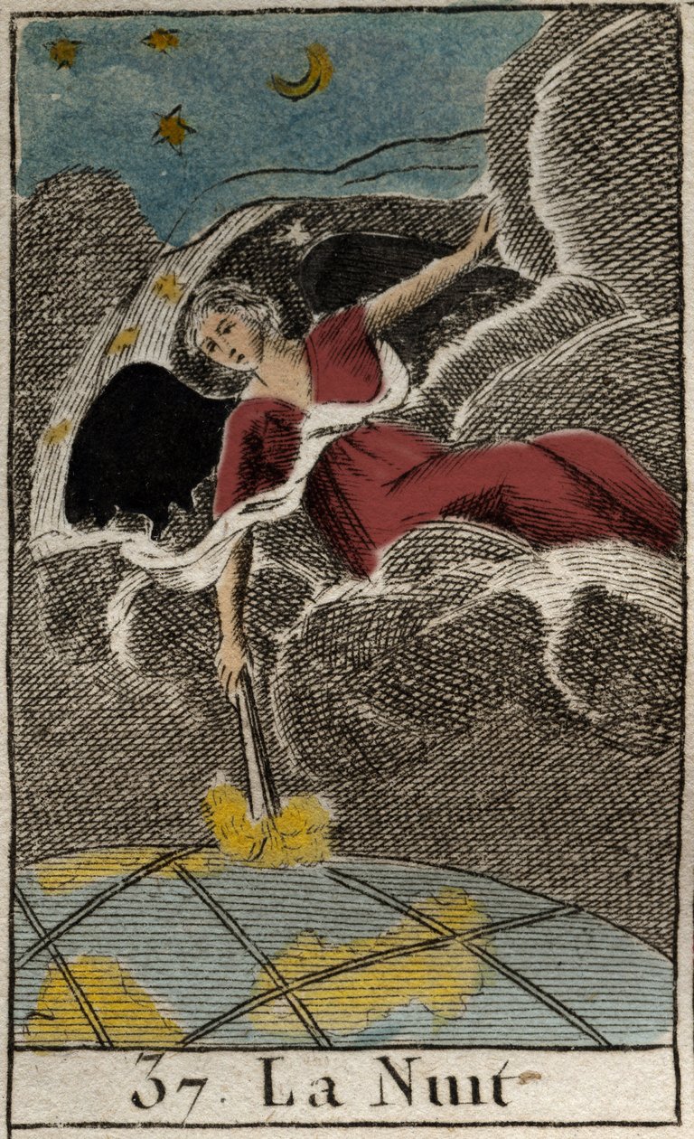 Rappresentazione della Notte (Nyx), dea dell