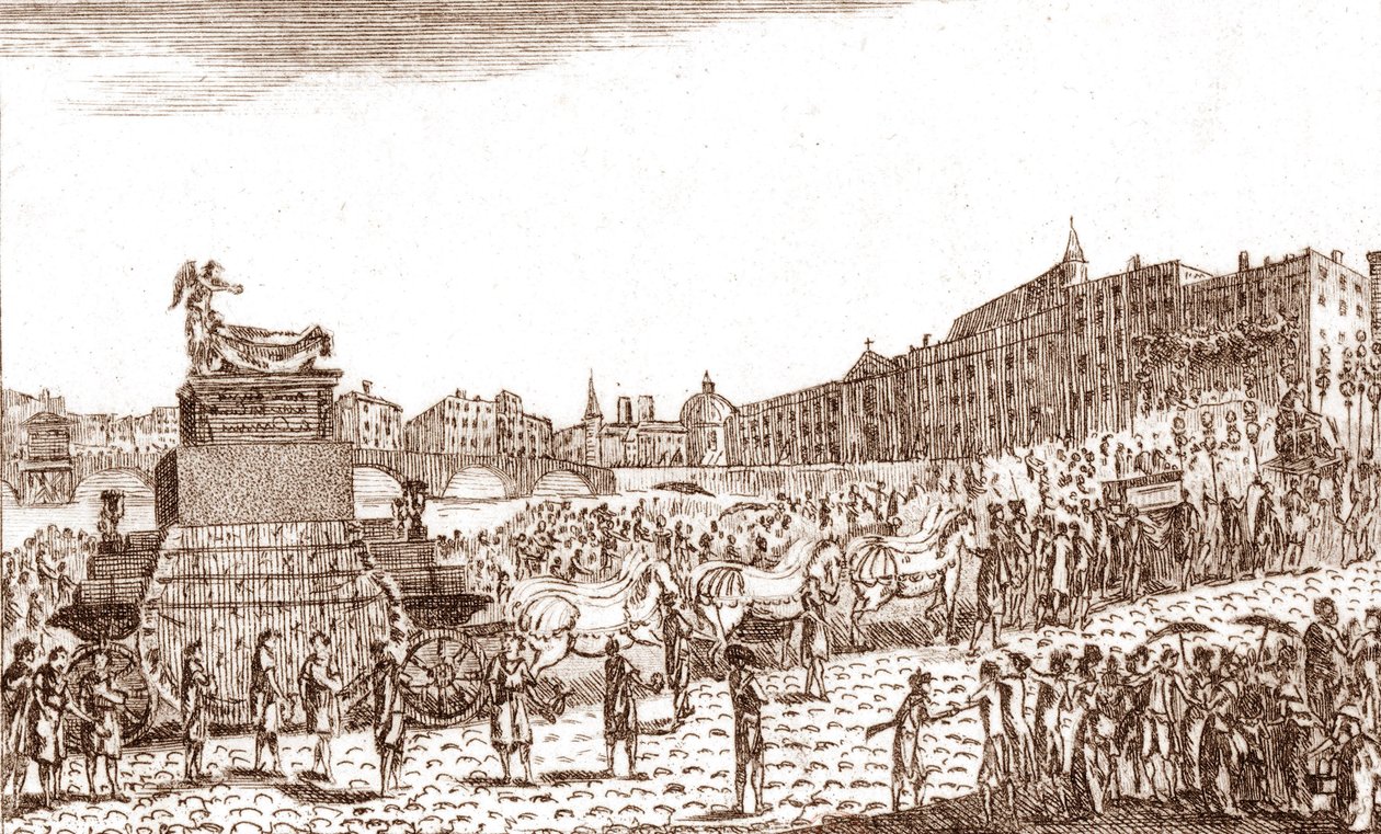 Ritorno delle ceneri di Voltaire (François Marie Arouet detto Voltaire) da French School