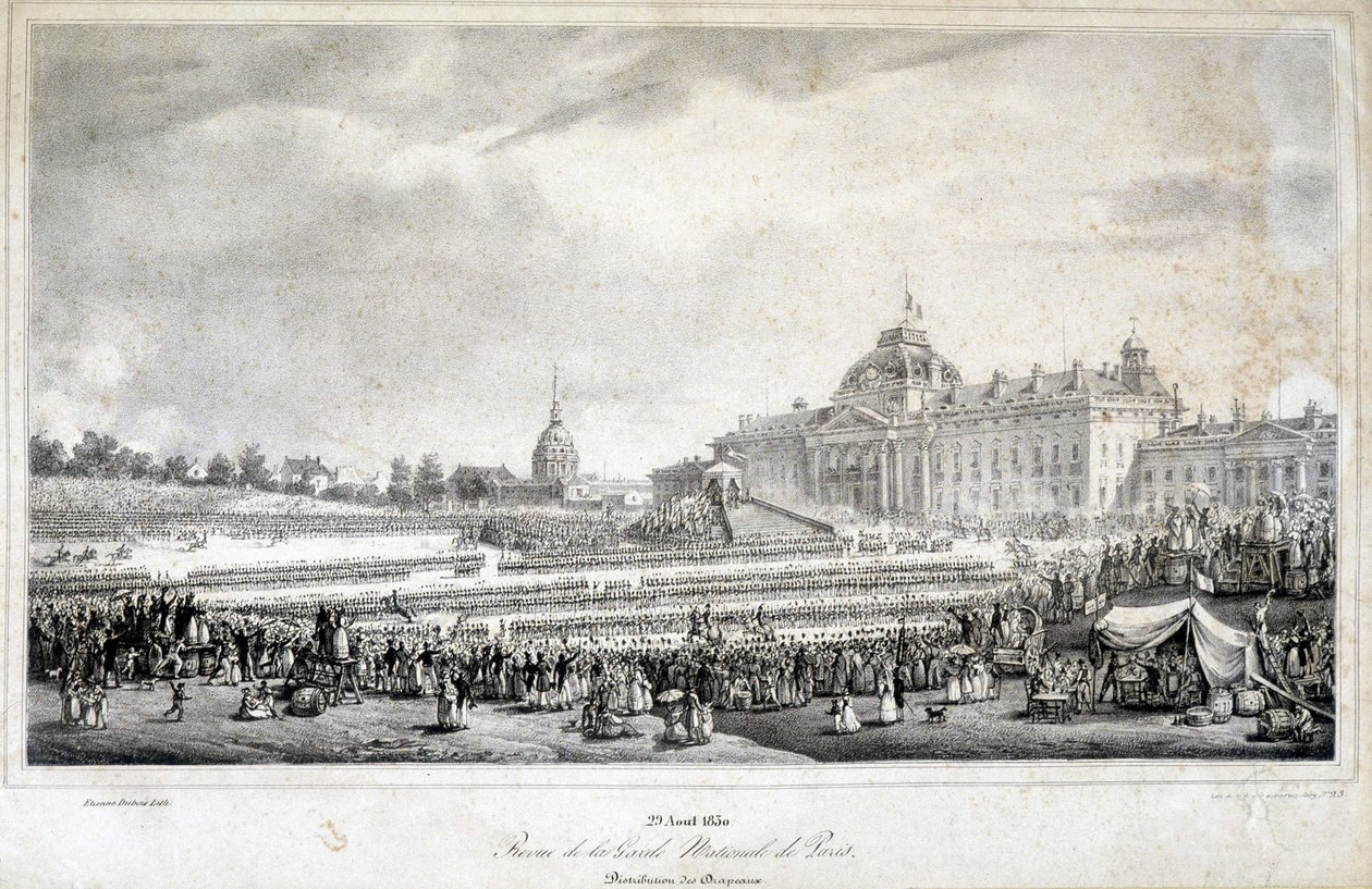 Rivista della guardia nazionale di Parigi il 29/4/1830 da French School