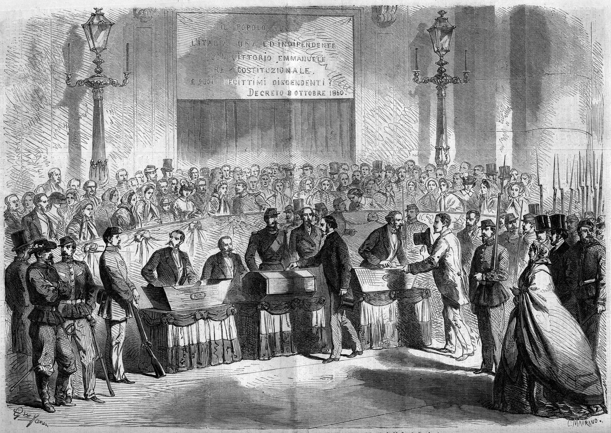 Risorgimento, Napoli, 21 ottobre 1860: voto della popolazione nella chiesa di San Francesco di Paola sull