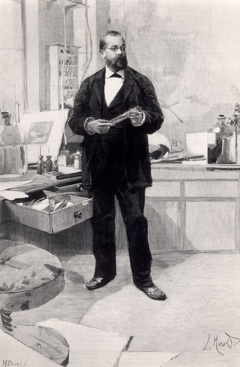Robert Koch nel suo laboratorio, da Le Monde Illustré, 29 novembre 1890 da French School