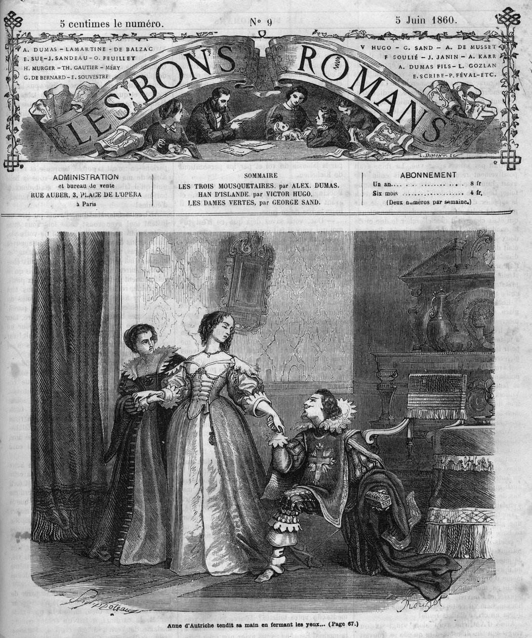 Romanzo a puntate: "I tre moschettieri" di Alexandre Dumas padre (1802-1870). Anna d