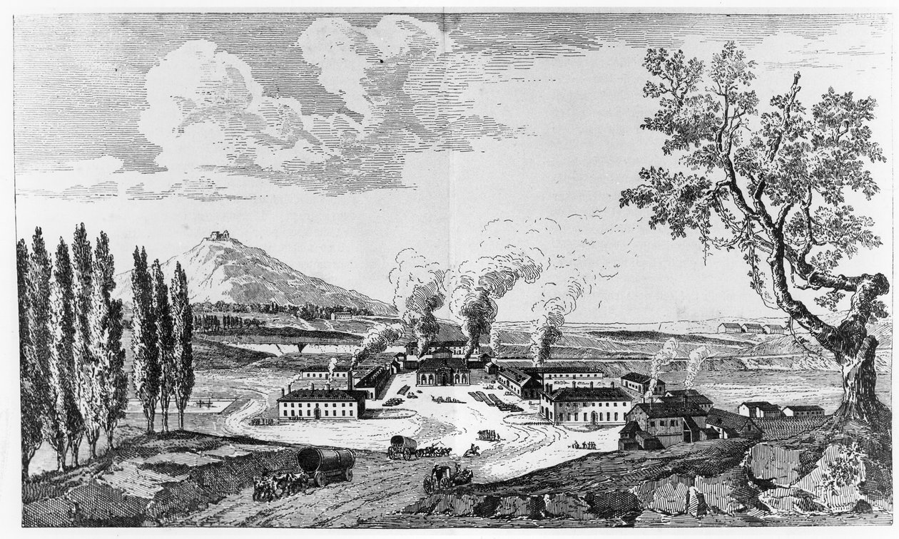 Fonderia reale a Le Creusot nel 1787 da French School