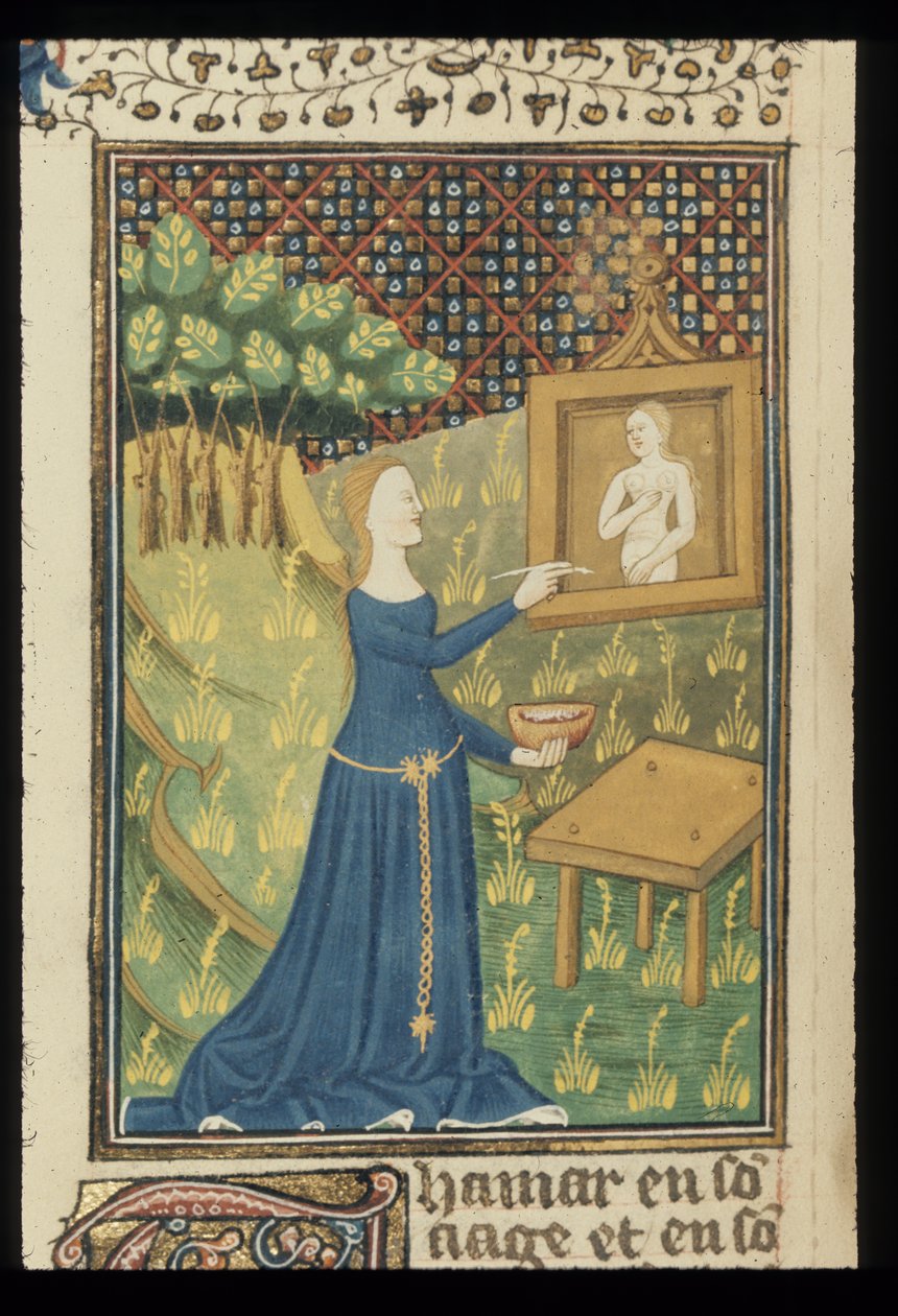 Pagina da De claris mulieribus in una traduzione francese anonima (Le livre de femmes nobles et renommées) di Giovanni Boccaccio da French School