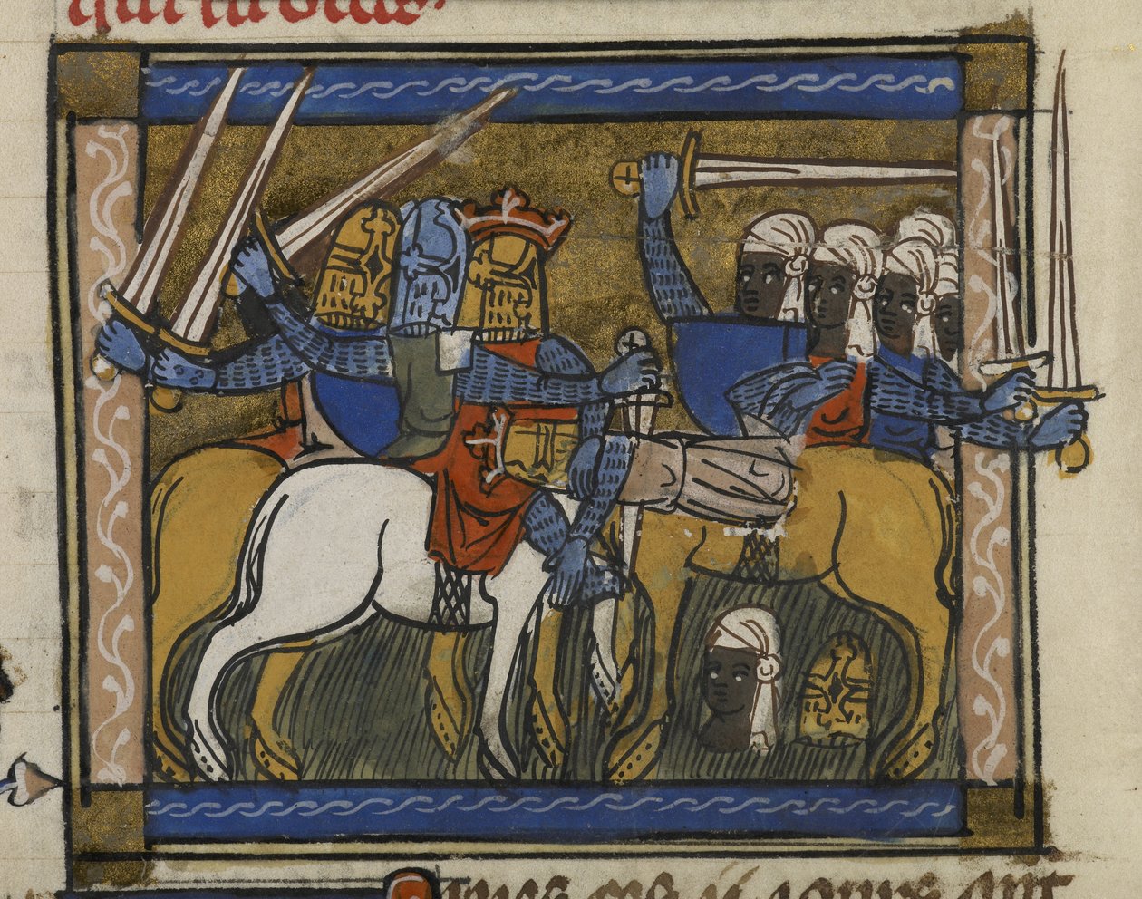 Royal MS 19 D I, f.77v Battaglia di Gengis Khan e Prete Giovanni, da 
